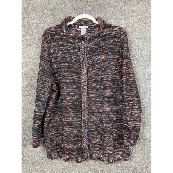 Catherines Sweaters - Catherines Cardigan Sweater Women 0X‎ 14/16W Multi Excellent Zip Up Space Dye